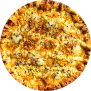 Especiais: 30-5 Queijos - Pizza Pequena (Ingredientes: Catupiry, Gorgonzola, Molho de Tomate, Mussarela, Orégano, Parmesão, Provolone)