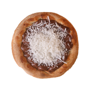 Esfihas DOCES TRADICIONAIS: Esfiha Prestígio - Creme de chocolate ao leite, e coco ralado.