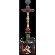 Nargui les Completos: Kit Narguile Completo Mulher Maravilha - 1 Steam Mulher Maravilha / 1 Rosh Bking / 1 Vaso / 1 Mangueira Anti Chamas Vermelha com piteira Dourada / 1 Mesa de Apoio Personalizada Mulher Maravilha
