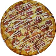 Premium: Churrasco - Pizza Grande (Ingredientes: Bacon, legítima linguiça toscana assada, molho de churrasco, Queijo mussarela)
