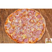 Salgadas: calabresa top - Pizza Média (Ingredientes: Alho Torrado, Calabresa Fatiada, Cebola)
