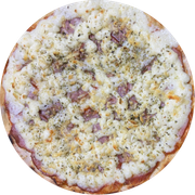 Tradicionais: Lombo - Pizza Grande (Ingredientes: Catupiry, Lombo, Parmesão)