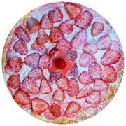 Premium: Ninho de Morango - Pizza Grande (Ingredientes: Ganache de Morango, Leite ninho em Pó, Massa artesanal, Morango)