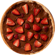 Doces: Chocolate C/ Morango - Pizza Gigante - 45 CM (Ingredientes: Chocolate ao Leite, Morango)