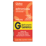 Medicamentos: Azitromicina 500mg 3 comp. - A azitromicina di-hidratada do Laboratório Globo é um antibiótico usado no tratamento de infecções bacterianas