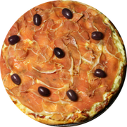 Nostra Itália: 068.Parma Especialle - Pizza Brotinho (Ingredientes: Gorgonzola, Manjericão, Mussarela Scalla, Presunto Parma, Provolone)