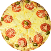 Tradicionais: 026.Napolitana - Pizza Brotinho (Ingredientes: Mussarela Três Maria, Parmesão, Rodelas de Tomate)