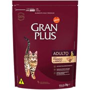 Rações P/ Gatos: Gran Plus Gatos Frango e Arroz Adulto - 3Kg - Ração P/ Gato