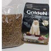 Gatos: Golden Gatos Castrados Carne Adulto - 1Kg - Ração p/ Gatos