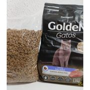 Gatos: Golden Gatos Salmão Adulto - 1Kg - Ração p/ Gatos