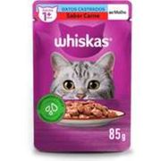 Gatos: Whiskas Sache Gatos Castrados Carne - 85gr - Sache