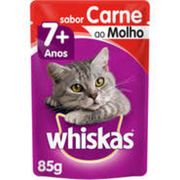 Gatos: Whiskas Sache Adulto 7+ Carne - 85gr - Sache