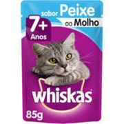 Gatos: Whiskas Sache Peixe Adulto 7+ - 85gr - Sache