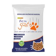 Granulados Madeira: Bem Gato Granulado Higienico de Madeira - 4Kg - Granulado Madeira