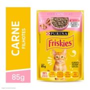 Gatos: Friskies Ao Molho Filhote Carne - 85gr - Saches p/ Gatos