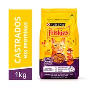 Rações P/ Gatos: Nestle Purina Friskies Megamix Castrado - 1Kg - Rações p/ Gatos