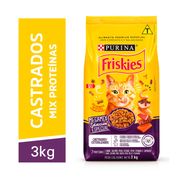 Rações P/ Gatos: Nestle Purina Friskies Megamix Castrado - 3Kg - Rações p/ Gatos