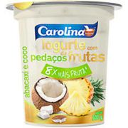 Padaria: Iogurte Abacaxi c/Coco Pedaços de Frutas - 500g