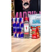 combos com 6 Red Bull: Combo Beefeater neutra com 6 Red Bull + 3 gelo de sabor - Gin