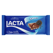 Chocolate: Barra de chocolate ao leite Lacta Oreo preto90g - chocolate em barra sabor oreo