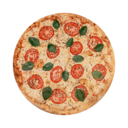 Tradicionais: Marguerita - Pizza Grande (Ingredientes: Molho de Tomate Especial, Queijo Mussarela, Fatias de Tomate, Parmesão Ralado, Manjericão, Orégano)