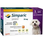 Antipulgas: Antipulgas Simparic 10 Mg (2.6 Kg a 5 Kg) - 1 Comprimido - Antipulgas