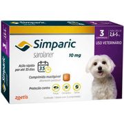 Antipulgas: Antipulgas Simparic 10 Mg (2.6 Kg a 5 Kg) - 3 Comprimidos - Antipulgas