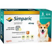 Antipulgas: Antipulgas Simparic 40 Mg (10.1 Kg a 20 Kg) - 3 Comprimidos - Antipulgas
