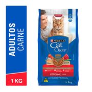Rações P/ Gatos: Cat Chow Adultos Carne - 1Kg - Rações P/ Gatos