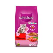 Rações P/ Gatos: Whiskas Gatos Filhotes Carne e Leite - 900gr - Rações P/ Gatos