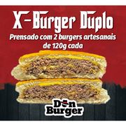 Lanches Prensados: Duplo X-Burger - Lanches Prensados (Ingredientes: Hamburguer 120g, Queijo Prato)