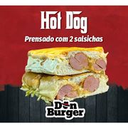 Lanches Prensados: Hot-Dog - Lanches Prensados (Ingredientes: Ketchup, Maionese, Mostarda, Salsicha Perdigão, Vinagrete (tomate e cebola))