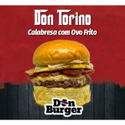 Lanches: Don Torino (Calabresa + Ovo) - Burger 140g (Ingredientes: Burger Bovino, Calabresa, Cebola Roxa, Molho Especial, Ovo, Queijo Prato)