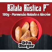 Porções: Batata Rústica (P) - 180g - Porções (Ingredientes: Batata Rústica, Queijo Parmesão Ralado e Alecrim)