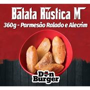 Porções: Batata Rústica (M) - 360g - Porções (Ingredientes: Batata Rústica, Queijo Parmesão Ralado e Alecrim)