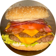 Aprisco Premium: Duplo smash bacon salad - Aprisco Premium (Ingredientes: 2 smash de costela 90gr, alface, bacon, cebola roxa, cheddar, maionese aprisco, pao, tomate)