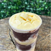 Sugestões: 5 - Igarapé - Mirim 300ml - Combo (Ingredientes: Açai, Fruta: Banana, Leite Condensado, Leite em Pó, Mousse de Maracujá)