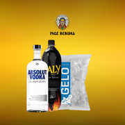 Kits Completos: Absolut Tradicional 1L + Gelo 3Kg + Baly 2L - Escolher o sabor do energetico na observação