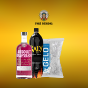 Kits Completos: Absolut Raspbery + Baly 2L + Gelo 3kg - Escolher o sabor do energetico na observação