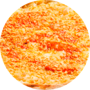 Tradicionais: 06-Alho - Pizza Grande Redonda (8 Fatia) (Ingredientes: Molho de Tomate, Mussarela, Tomate, Alho Crocante, Orégano)