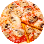 Especiais: 36-Bonamio - Pizza Grande Redonda (8 Fatia) (Ingredientes: Molho de Tomate, Mussarela, Apresuntado, Champignon, Catupiry, Bacon, Orégano)