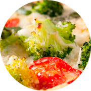 Presidenciais: 63-Brócolis - Pizza Grande Redonda (8 Fatia) (Ingredientes: Molho de Tomate, Mussarela, Brócolis, Tomate Cereja, Champignon, Orégano)
