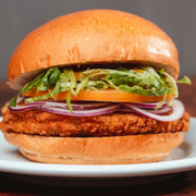 Burgers: Dock Chicken 2.0 - Burger (Ingredientes: Pão Brioche, Maiô Up Verde, CHICKEN de frango 160g, Alface Picada, Tomate, Cebola Roxa, Mostarda com Mel)