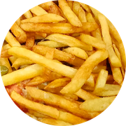 Tradicionais: Filé Kabana C/ Fritas - Pizza Grande (Ingredientes: Batata Frita, Cebola, Filé Mignon, Molho de Pizza, Mussarela, Orégano, Tomate)