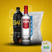 kit vodka com baly: Smirnoff + Baly 2L + Gelo 3kg)