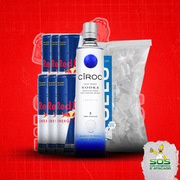 Kits de Vodka + red bull + gelo 3kg: Ciroc Tradicional + 06 Red Bull 250ml + 01 Gelo 3kg)