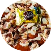 Doces: Ouro Branco - Pizza Grande (Ingredientes: Chocolate Branco, Mussarela, Ouro Branco)