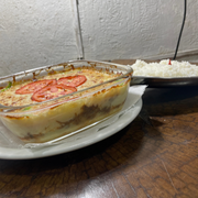 Escondidinho: Escondidinho de Carne Seca c/ Arroz (Executivo) - Grande (Ingredientes: Carne Seca, Catupiry, Mussarela, Purê de Mandioca)