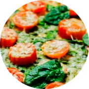 Presidenciais: 64-Couve Flor - Pizza Grande Redonda (8 Fatia) (Ingredientes: Molho de Tomate, Mussarela, Couve Flor, Tomate Cereja, Orégano, Cebola)