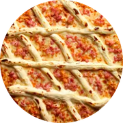 Presidenciais: 70-Frango Com Cream Cheese - Pizza Grande Redonda (8 Fatia) (Ingredientes: Molho de Tomate, Mussarela, Frango Desfiado, Cream Cheese, Milho, Orégano)